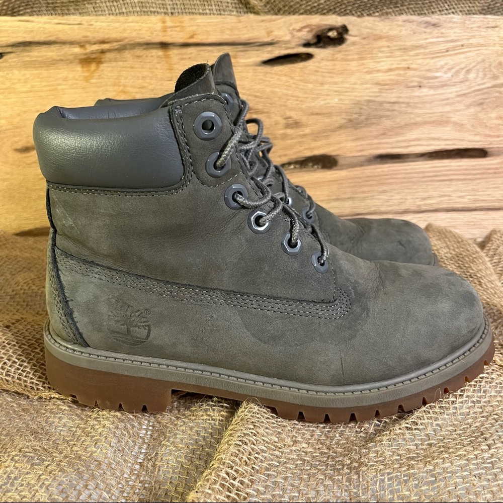 Timberland Youth 6-Inch Premium Waterproof Boots Tornado Grey